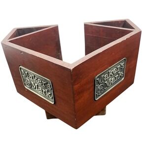 Makers Mark Bourbon Whiskey Wood Bar Caddy Napkin Holder 2005 Heritage Sign